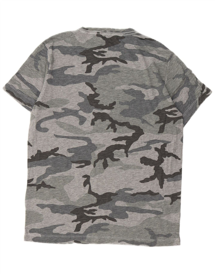 Replay Herre T-Shirt Top Stor Grå Camouflage