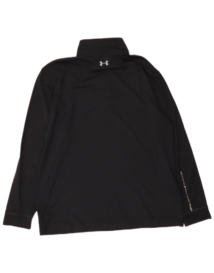Under Armour Herre Cold Gear Zip Neck Pullover Træningsdragt Top Stor Sort