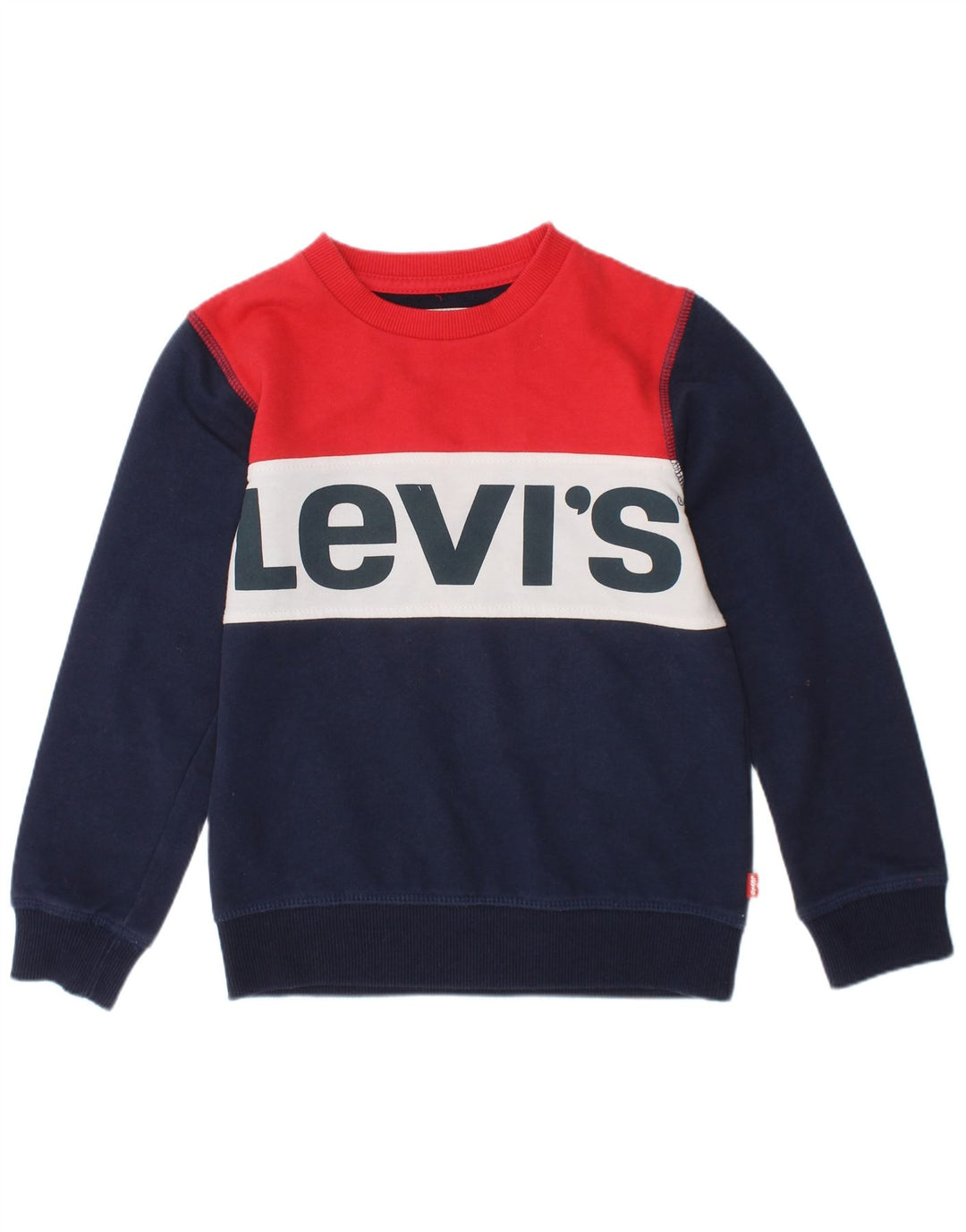Levi's Boys Sweatshirt Jumper 4-5 år Navy Blue Colourblock Classic