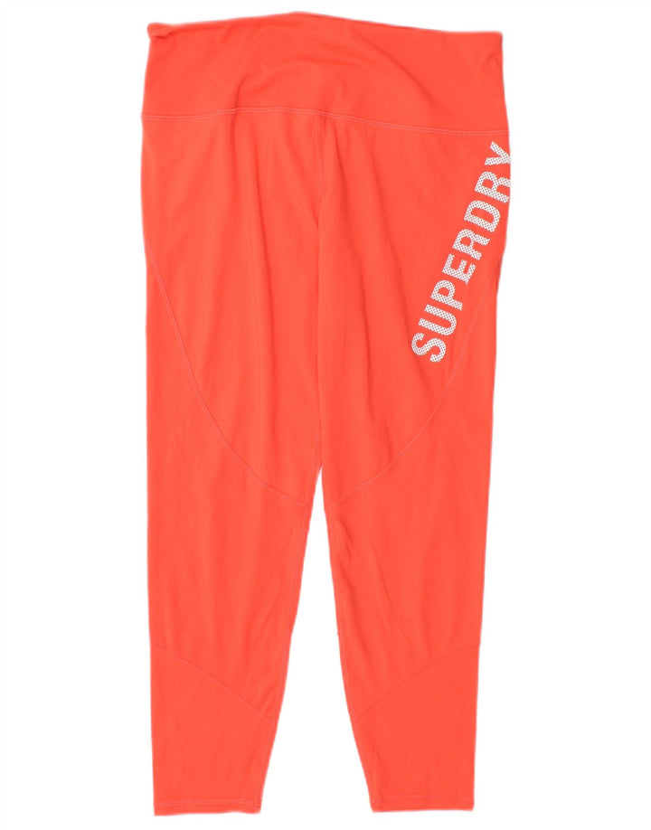 Superdry Capri grafiske leggings til kvinder UK 14 Stor orange polyester