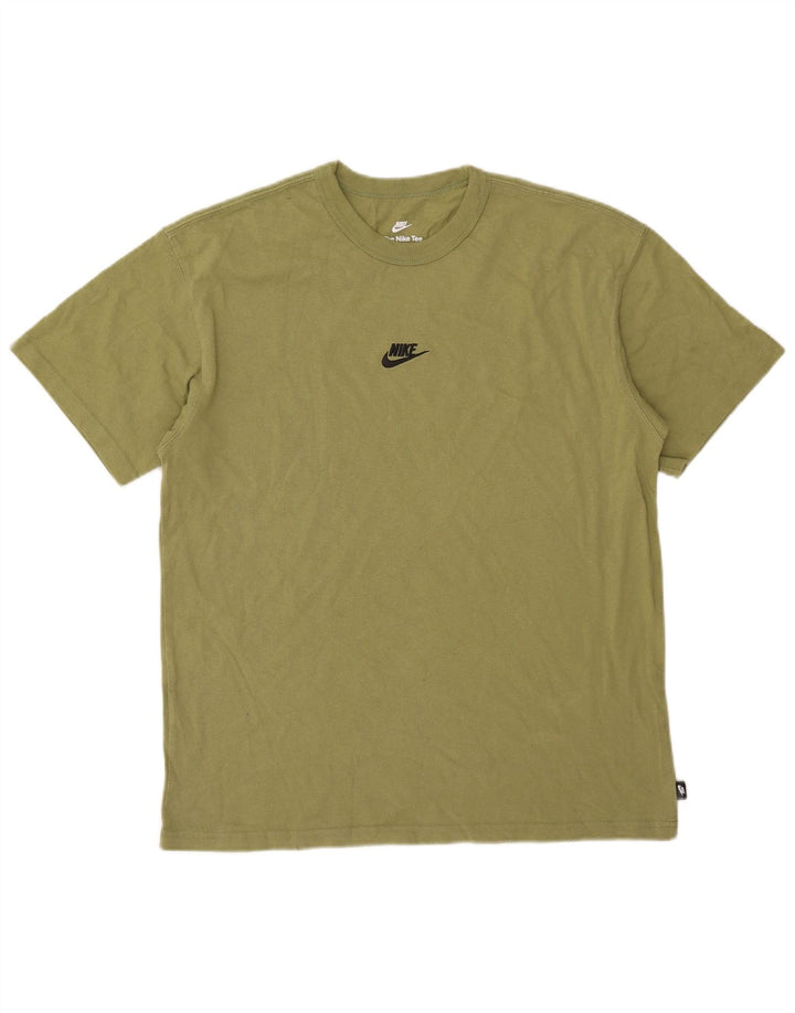 Nike Herre Loose Fit T-shirt Top Medium Khaki Bomuld
