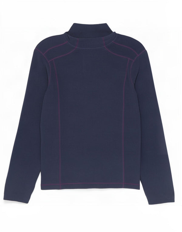 Weird Fish Dame Zip Neck Fleece Jumper UK 18 XL Navy Blue Polyester