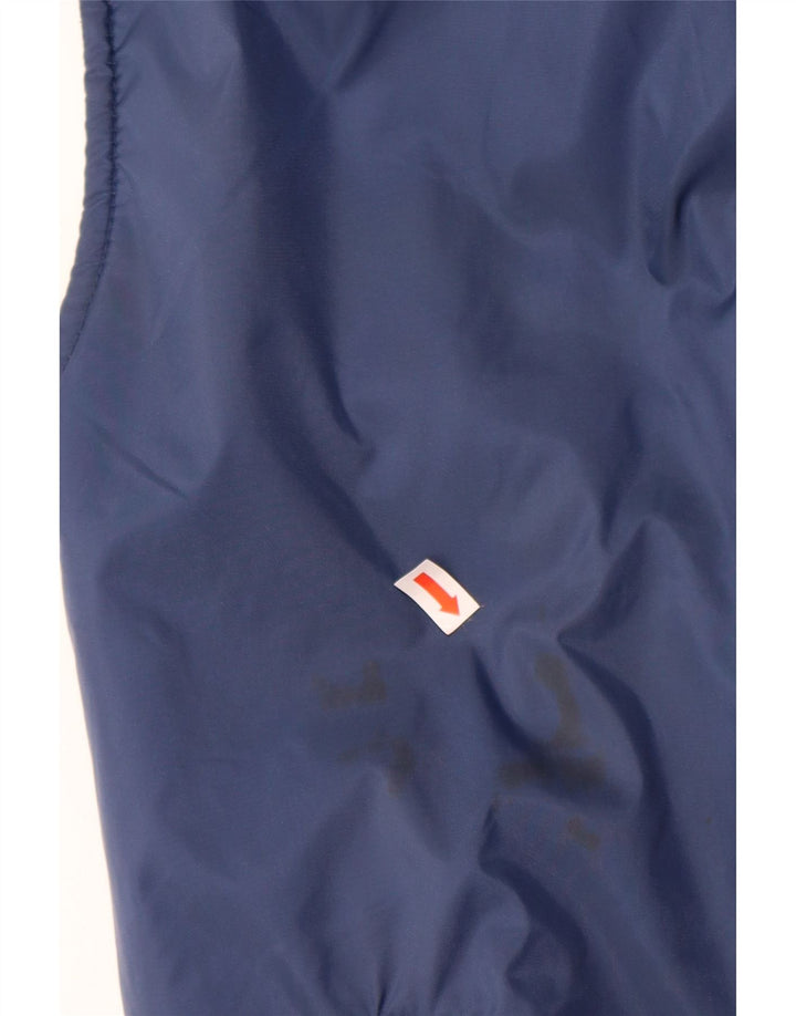 VINTAGE Herre vendbar Gilet UK 38 Medium Navy Blue Polyamid