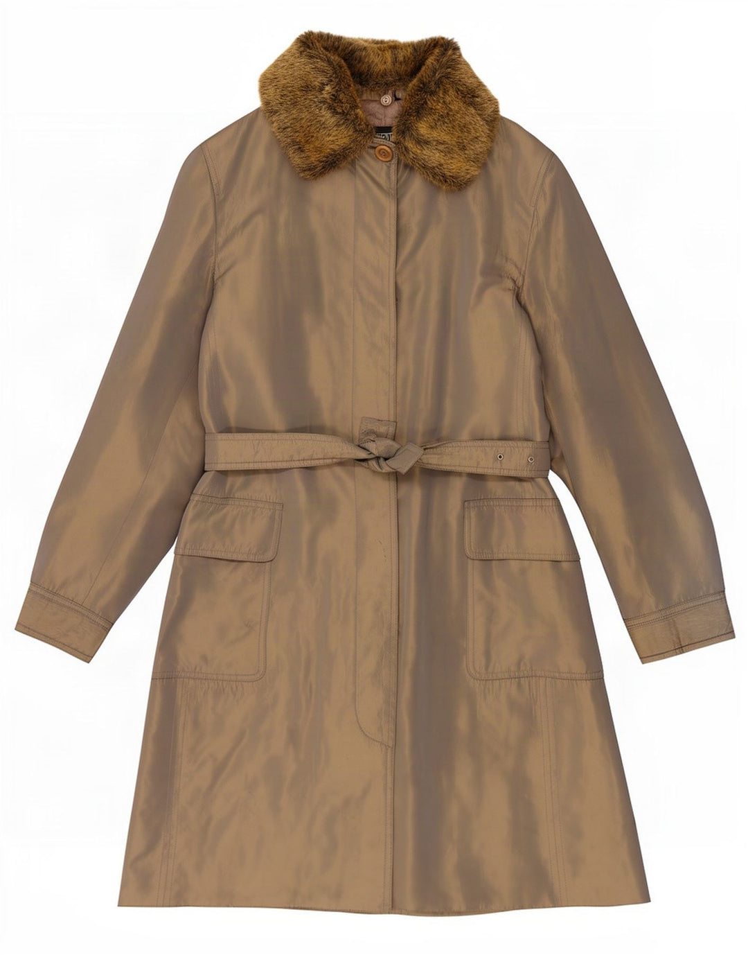 Gianfranco Ferre Trench Coat til kvinder UK 12 Medium Grå