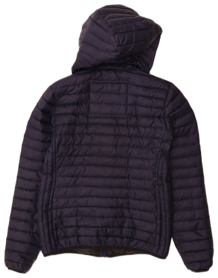 Superdry Polstret hættejakke til kvinder UK 14 Medium Navy Blue Polyester