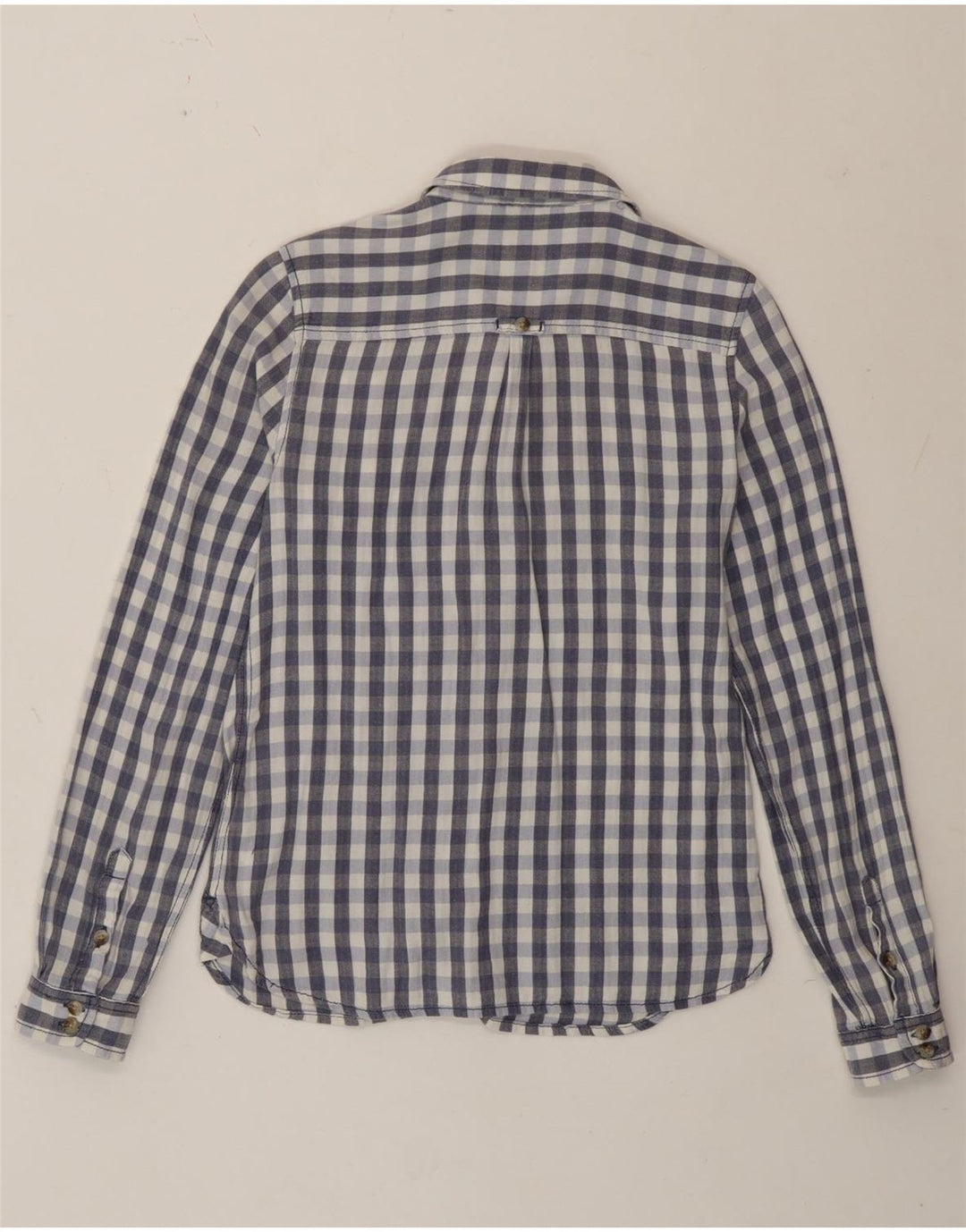 Fat Face Dame Classic Fit skjorte UK 12 Medium Blue Gingham Cotton