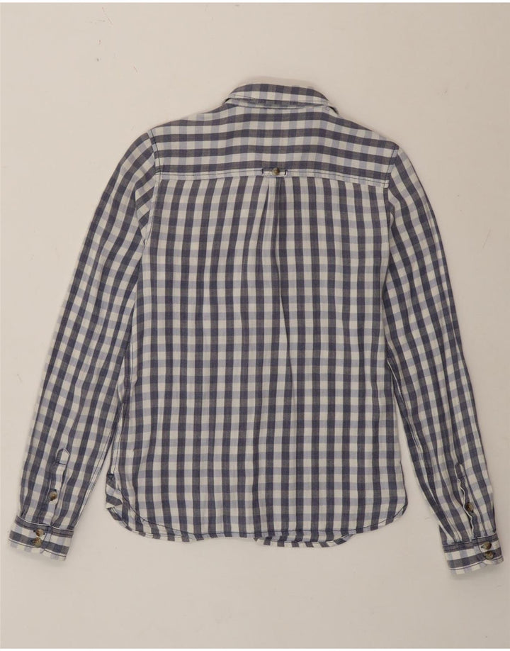 Fat Face Dame Classic Fit skjorte UK 12 Medium Blue Gingham Cotton