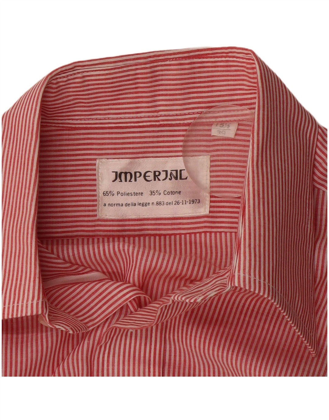 Imperial herreskjorte str. 39 15 1/2 Medium rød nålestribet polyester
