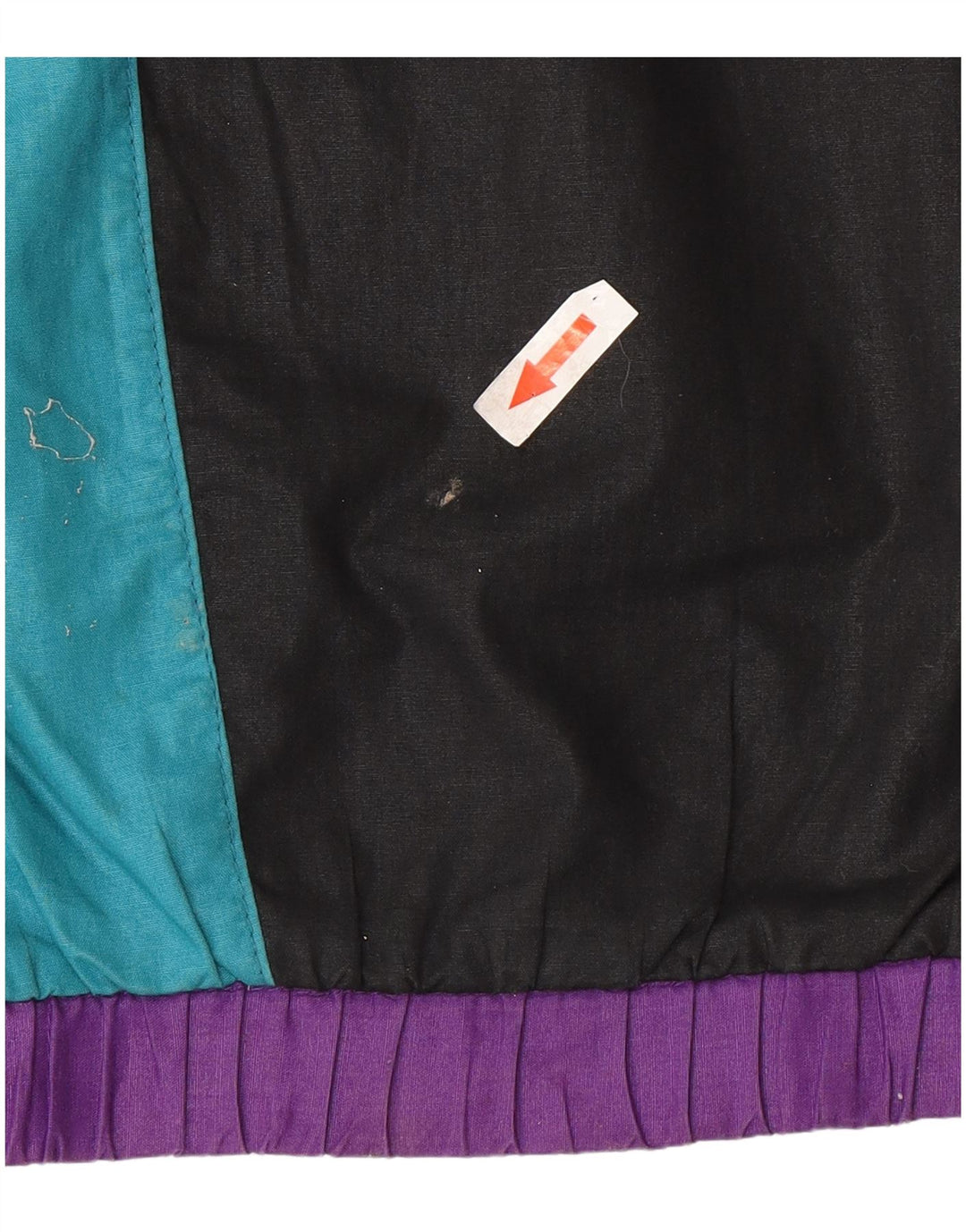 Vintage Dame grafisk hel træningsdragt UK 20 2XL Sort Colourblock Polyester