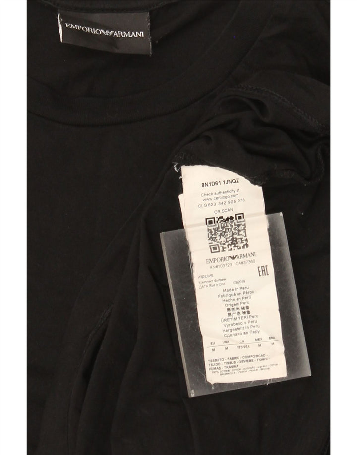 Emporio Armani Herre T-Shirt Top Medium Sort Bomuld