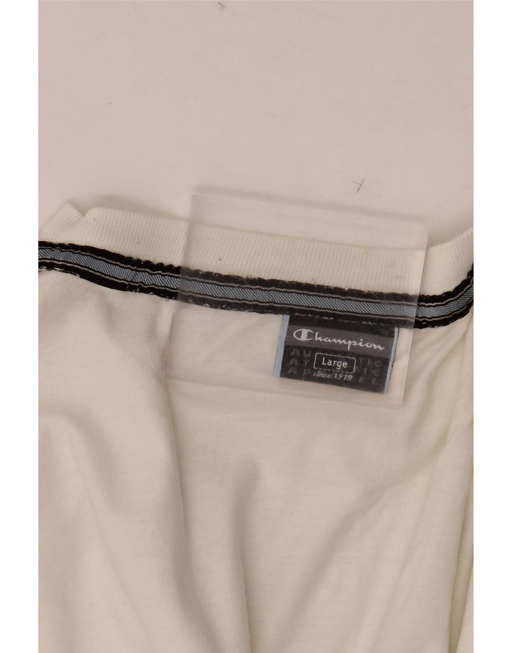 CHAMPION Dame Grafisk T-Shirt Top UK 16 Large White