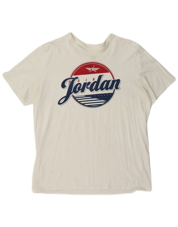 Jordan Herre Grafisk T-Shirt Top XL Hvid