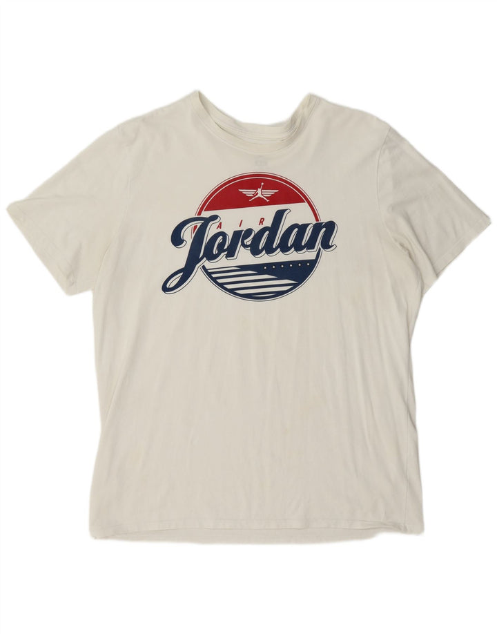Jordan Herre Grafisk T-Shirt Top XL Hvid