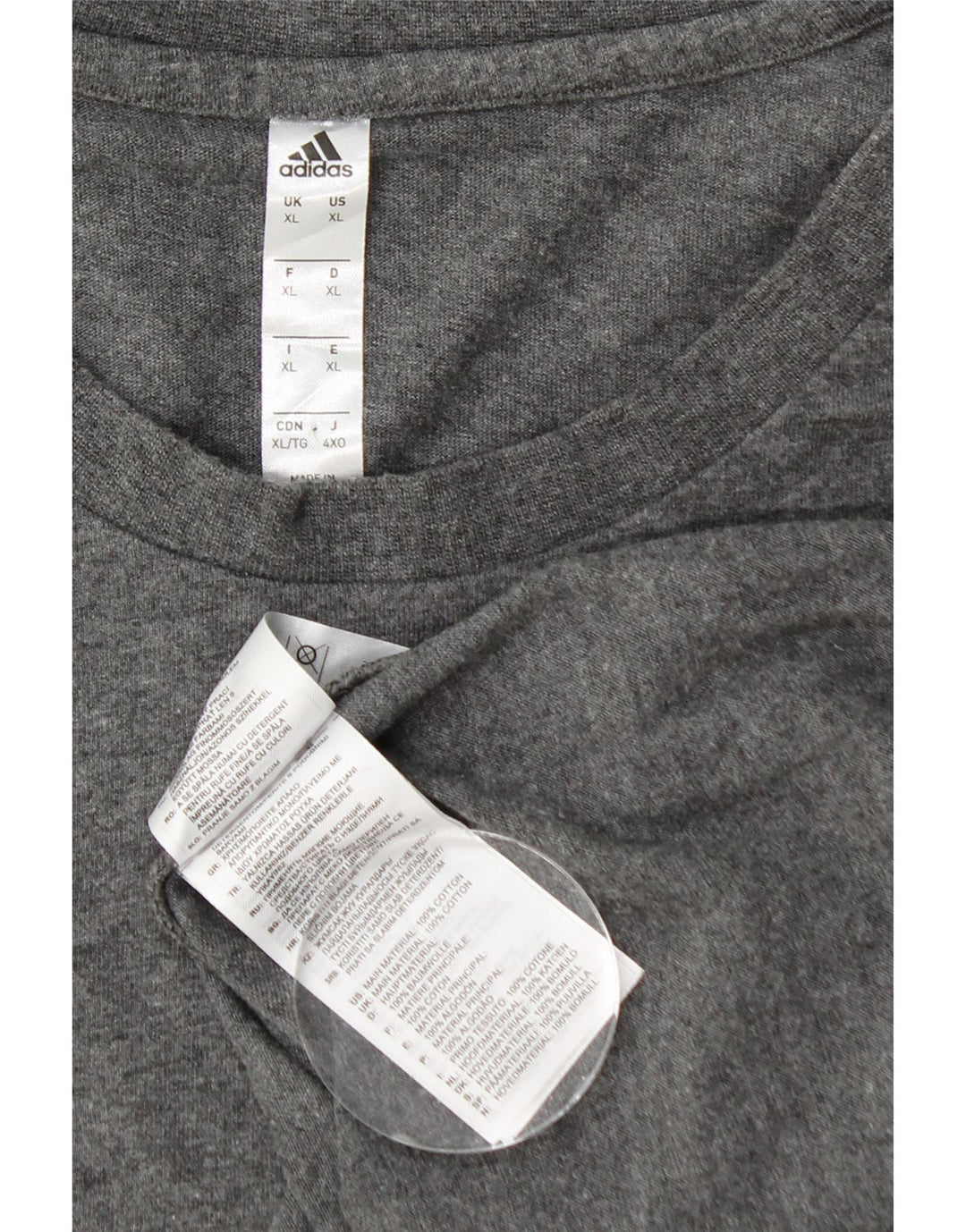 ADIDAS Mens T-Shirt Top XL Grey Cotton