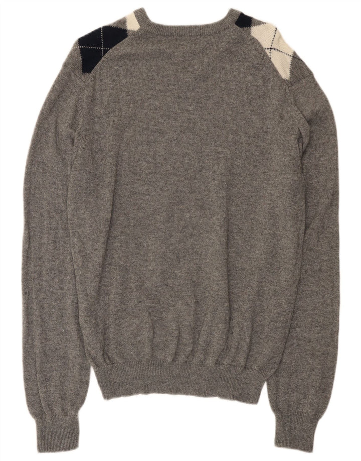 Marks & Spencer Herre Blue Harbor V-hals sweater mellemgrå