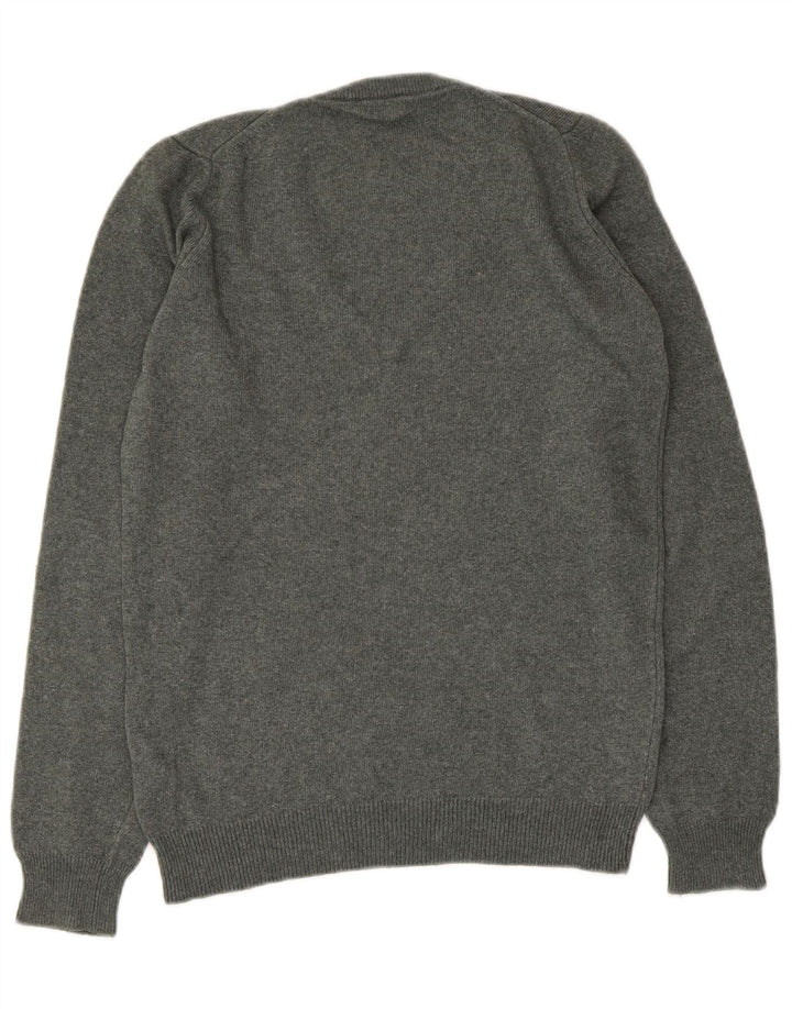 Fred Perry Dame V-hals sweater UK 12 Medium Grey Uld