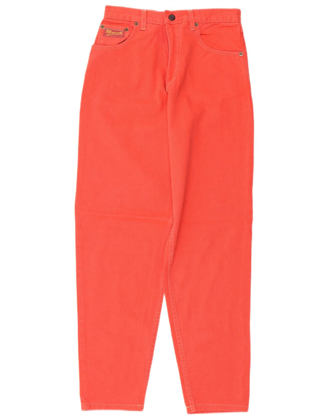 Vintage koniske jeans til kvinder W26 L29 orange bomuld