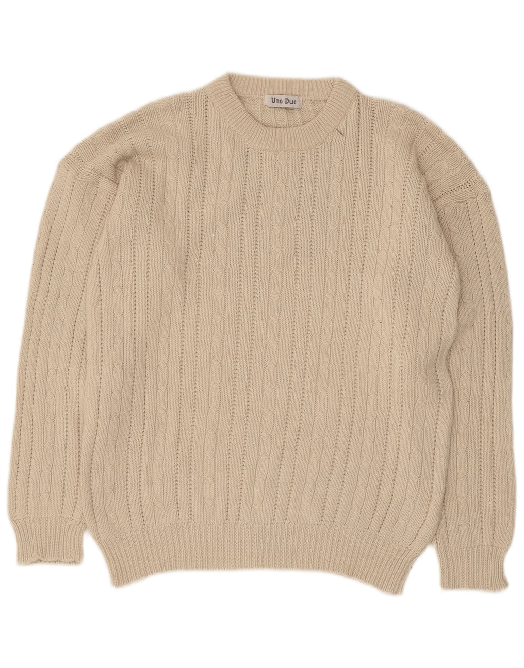 Uno Due Herre Crew Neck Jumper Sweater Lille Beige Bomuld