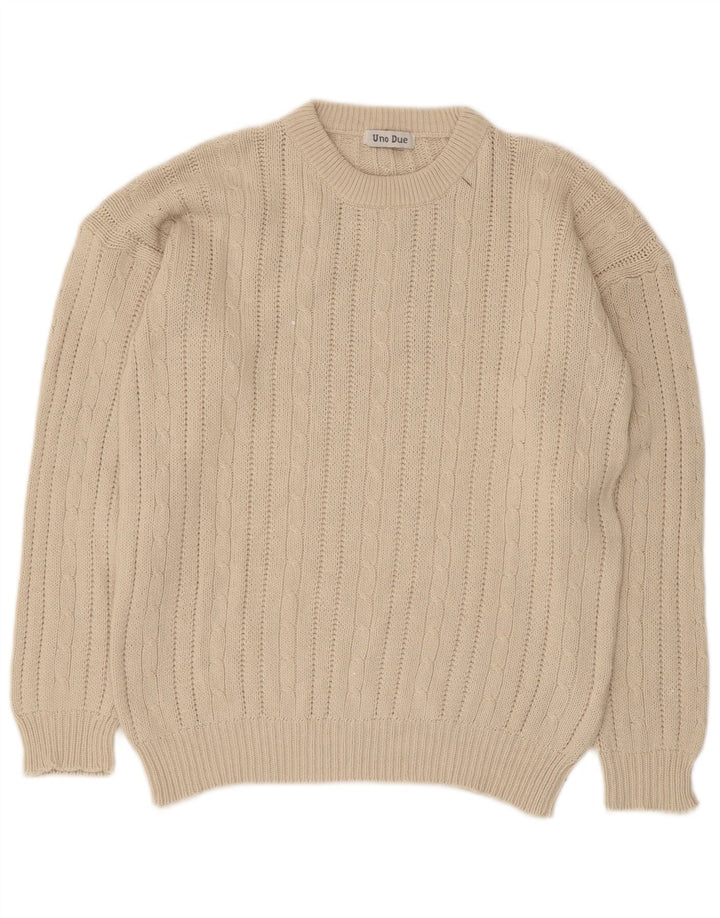 Uno Due Herre Crew Neck Jumper Sweater Lille Beige Bomuld