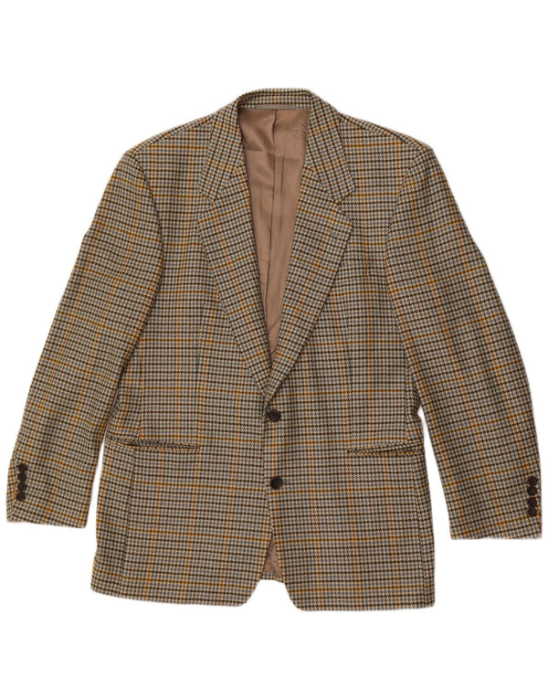 Ermenegildo Zegna Herre Blazer Jakke EU 50 Medium Khaki Houndstooth