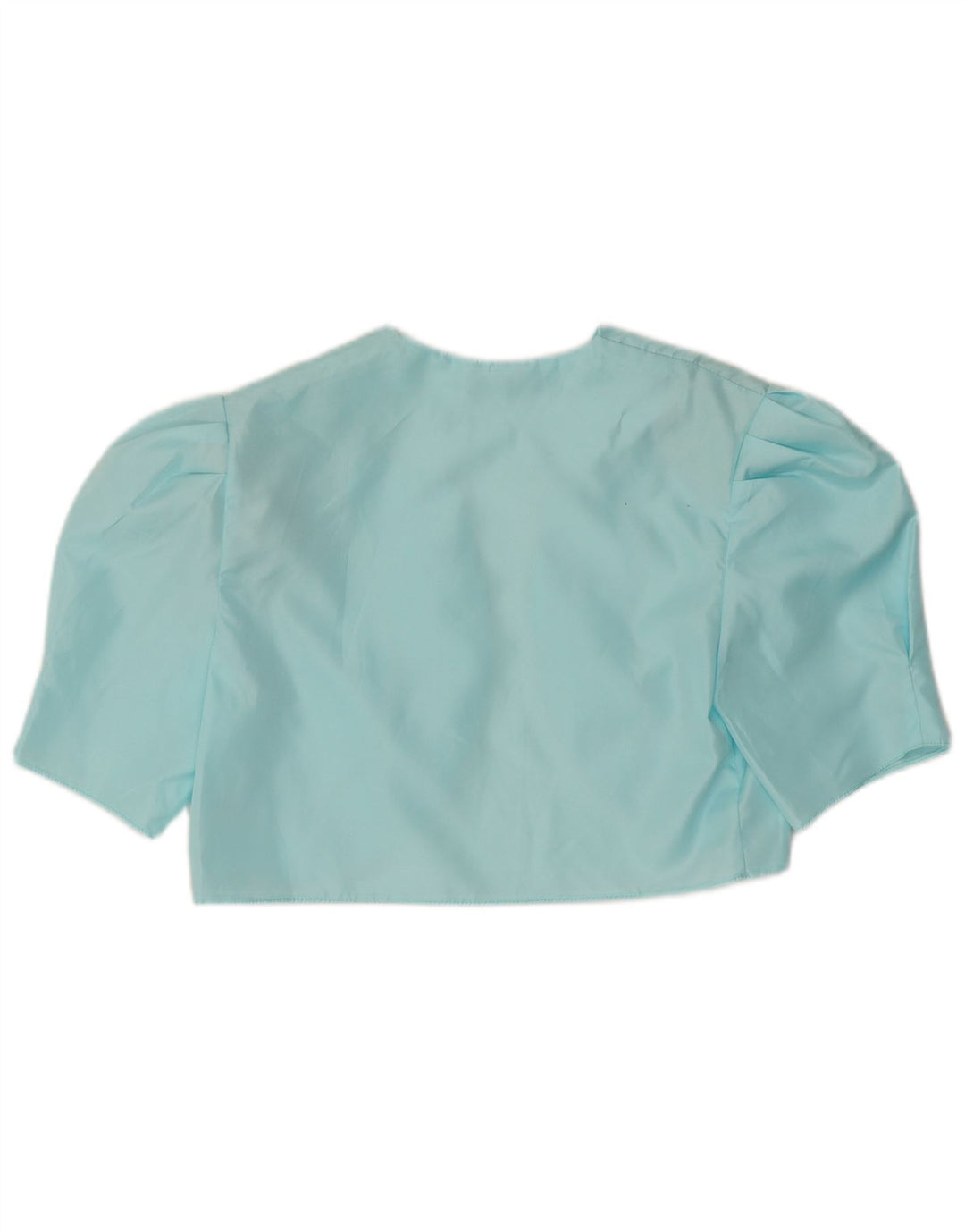 Vintage dame Bolero Top UK 12 Medium Blue Polyester