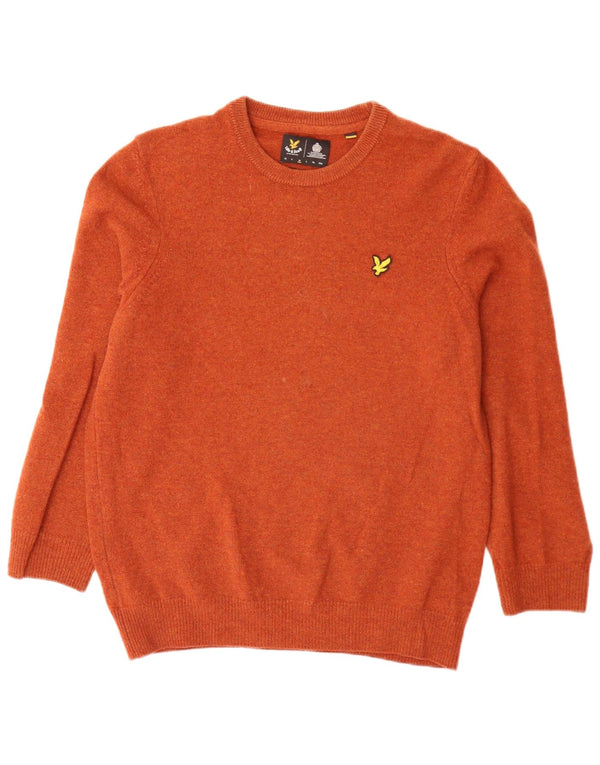 Lyle & Scott Herre Loose Fit Crew Neck Jumper Sweater Medium Orange