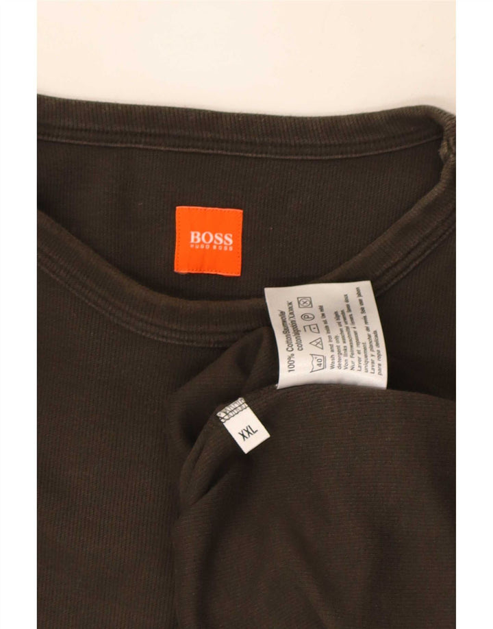 Hugo Boss Herre Top Langærmet 2XL Khaki Bomuld