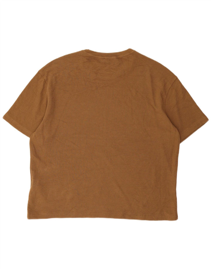 Zara Herre T-Shirt Top Stor Beige Bomuld