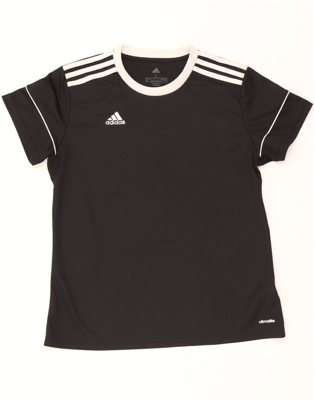 ADIDAS Womens Climalite T-Shirt Top UK 16/18 Large Black Polyester Vintage Adidas and Second-Hand Adidas from Messina Hembry 