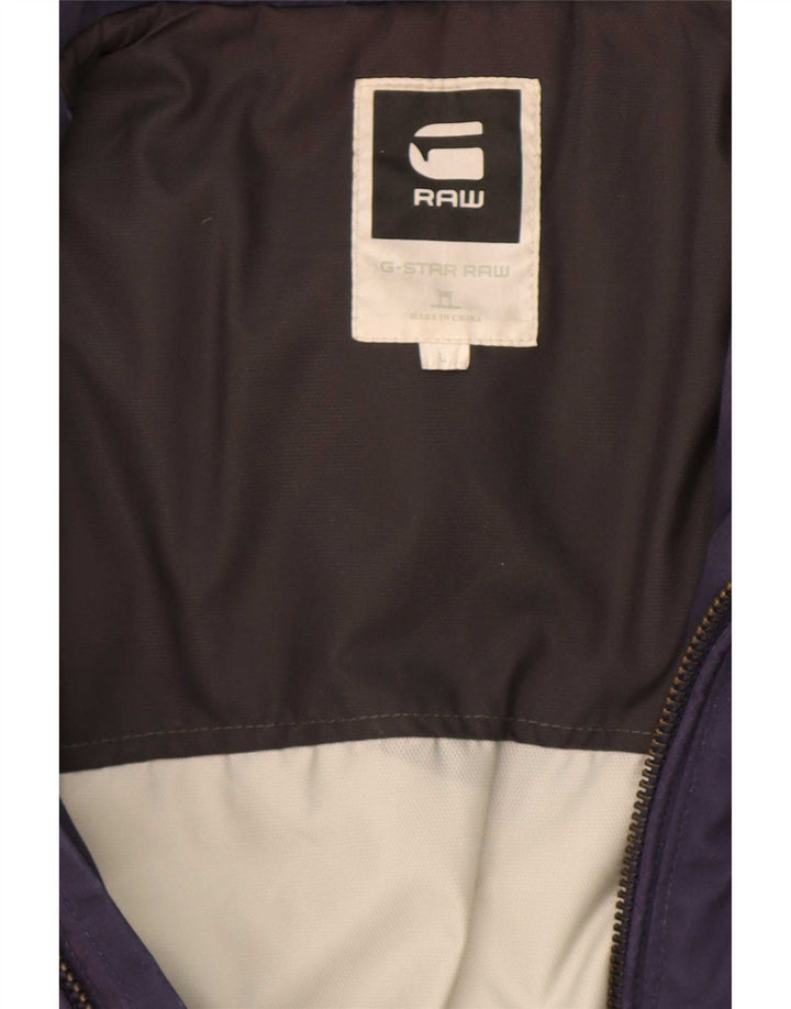 G-Star Herre Hooded Bomber Jacket UK 40 Large Navy Blue Polyester