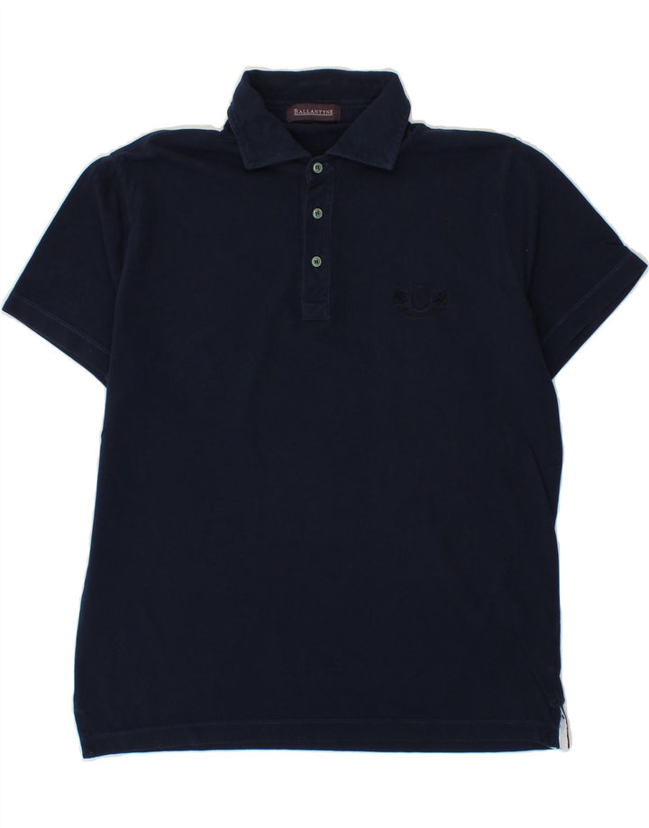 BALLANTYNE Mens Polo Shirt Medium Navy Blue Cotton Vintage Ballantyne and Second-Hand Ballantyne from Messina Hembry 