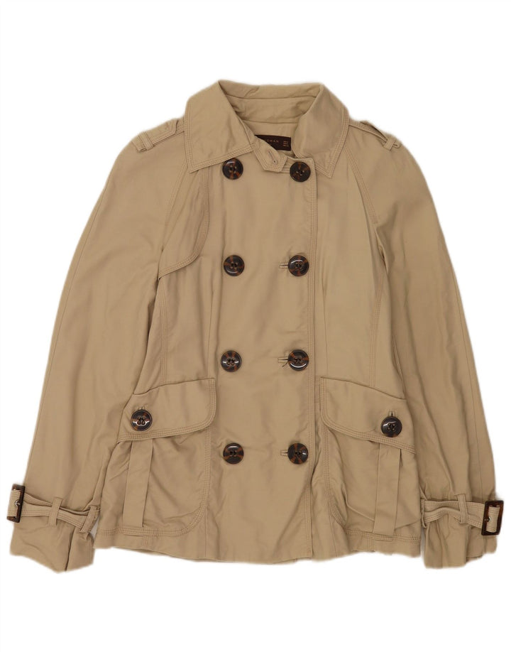 Zara Womens Pea Coat UK 10 Small Beige