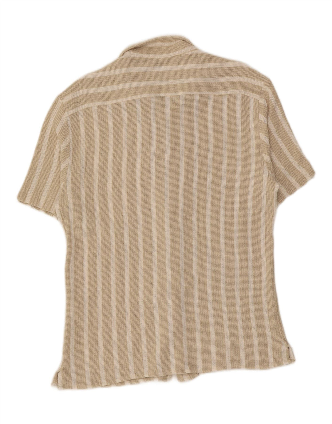Zara Herre kortærmet Relaxed Fit skjorte Stor beige stribet