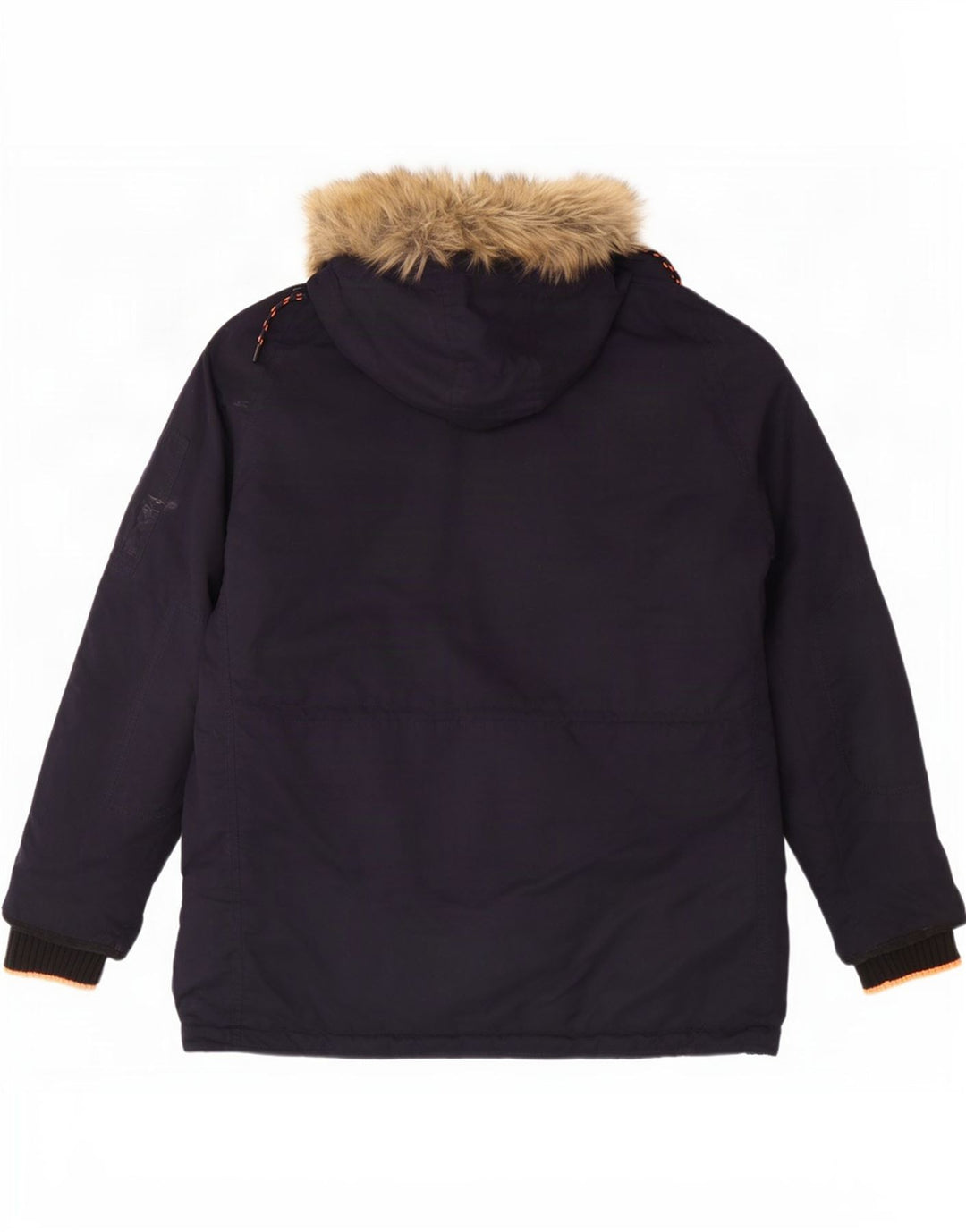 Superdry Parkajakke med hætte til mænd UK 44 2XL marineblå polyester
