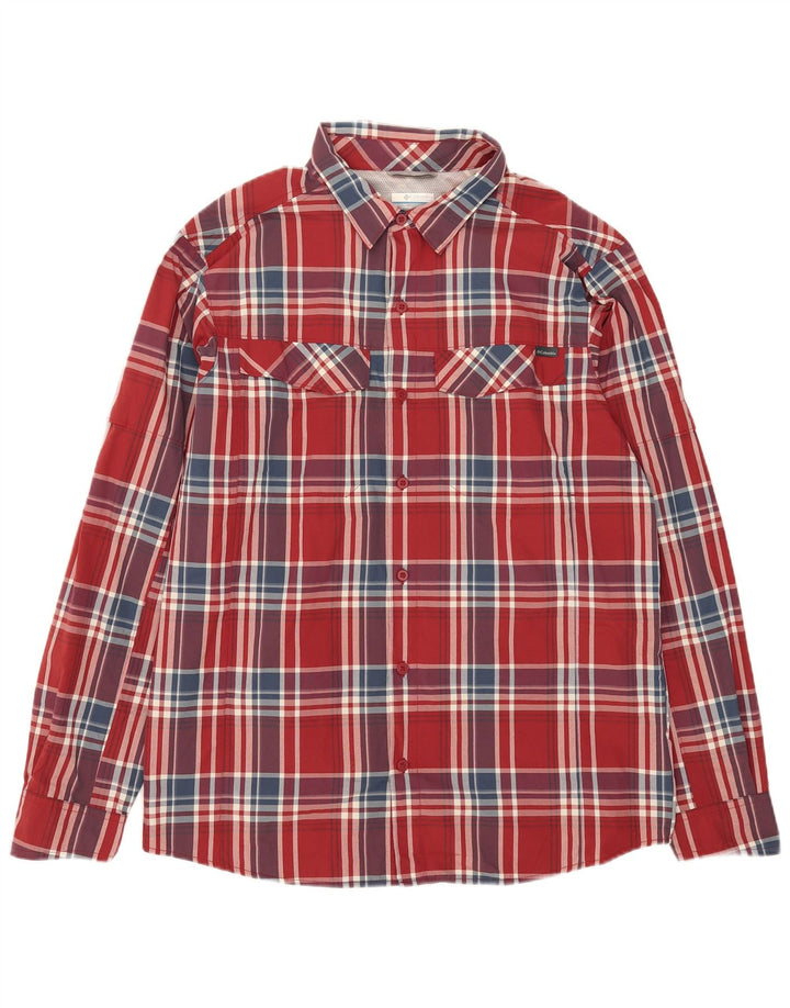 Columbia herreskjorte stor rødternet polyester