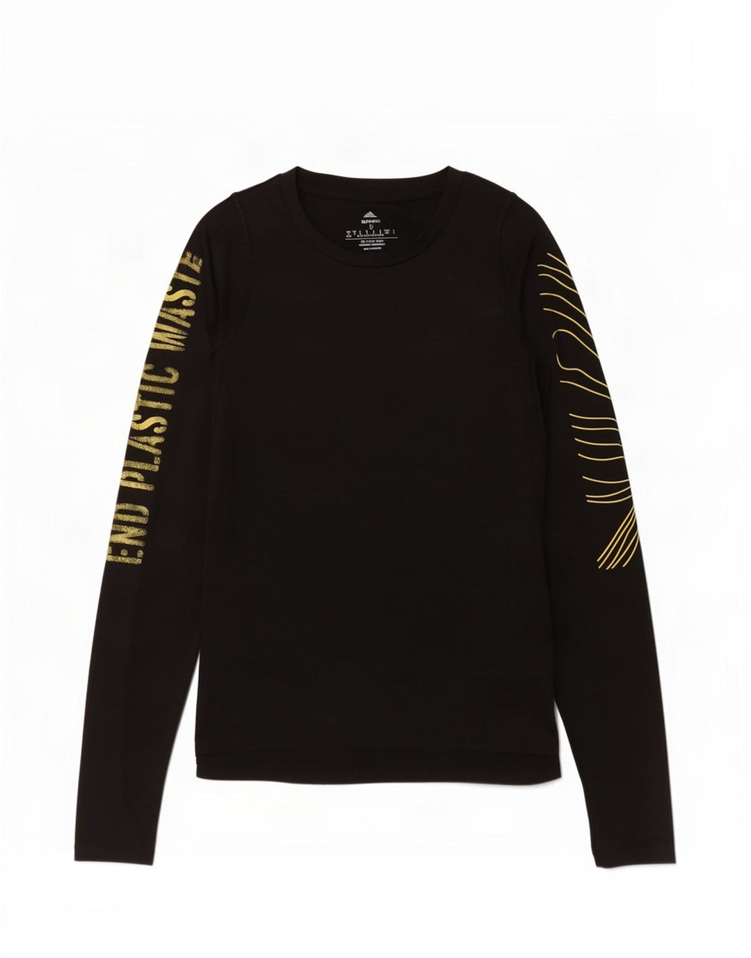 Adidas Dame Grafisk Top Langærmet UK 8/10 Small Black Polyester