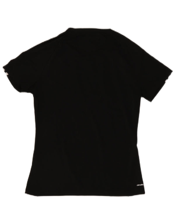 Adidas Womens Climalite T-Shirt Top UK 8/10 Small Black Polyester