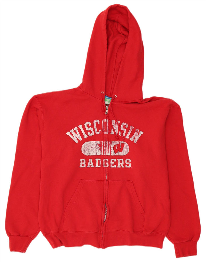 Champion Herre Wisconsin Badgers Grafisk hættetrøje med lynlås, medium rød