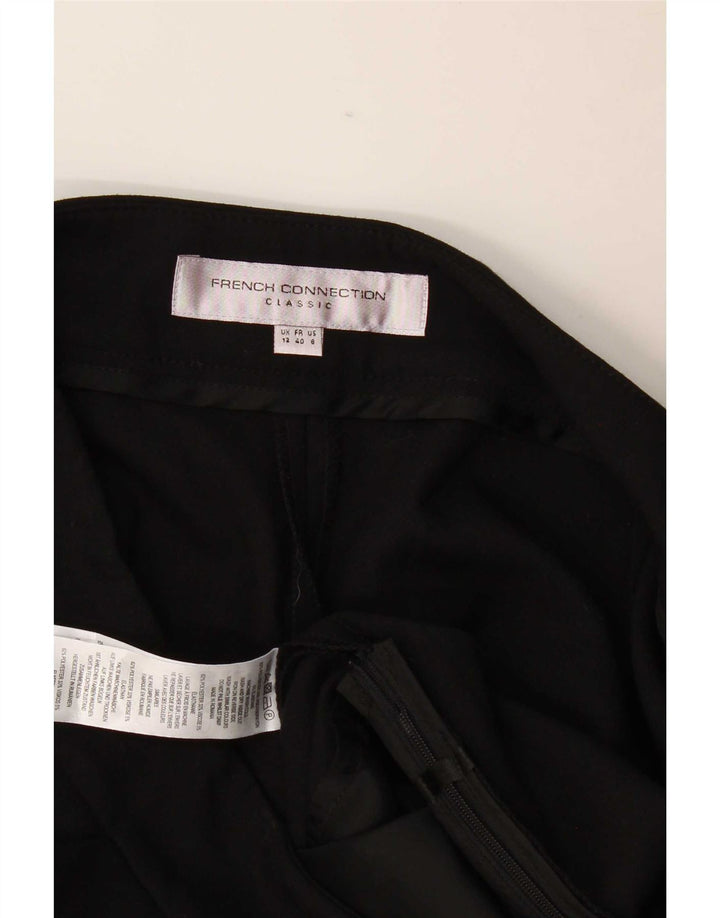 French Connection Womens Cropped Trousers UK 12 Medium W32 L26 Black
