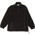 EDDIE BAUER Mens Zip Neck Fleece Jumper Medium Black Polyester Vintage Eddie Bauer and Second-Hand Eddie Bauer from Messina Hembry 