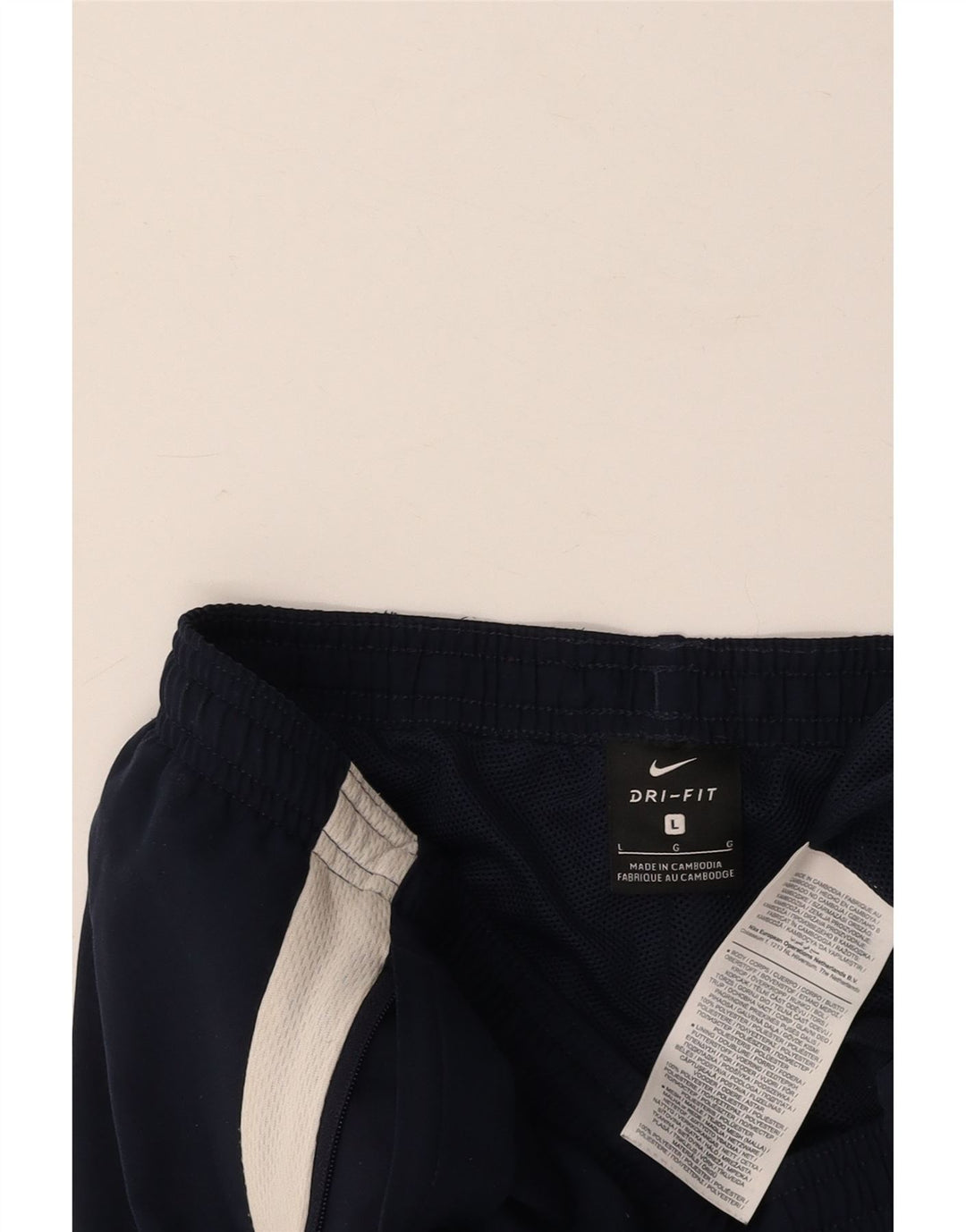 NIKE Herre Dri Fit træningsdragt Bukser Joggers Large Navy Blue Colourblock