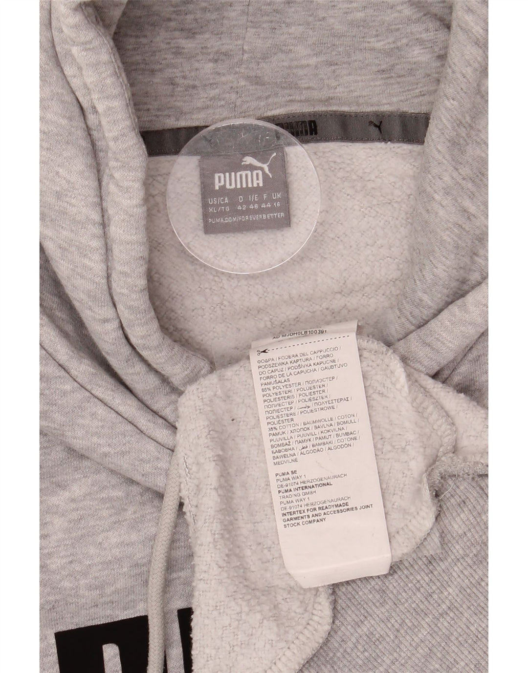 PUMA Womens Graphic Hoodie Jumper UK 18 XL  Grey Polyester Vintage Puma and Second-Hand Puma from Messina Hembry 