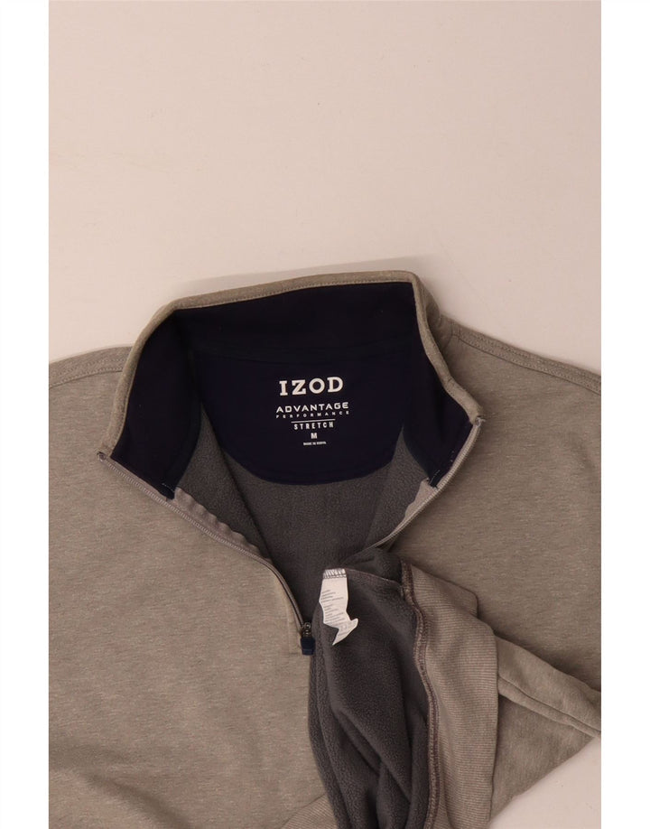 IZOD Sweatshirt med lynlås til mænd mellem grå bomuld