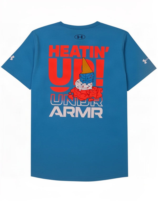 Under Armour Boys Heat Gear Loose Fit grafisk T-shirt top 11-12 år Blå