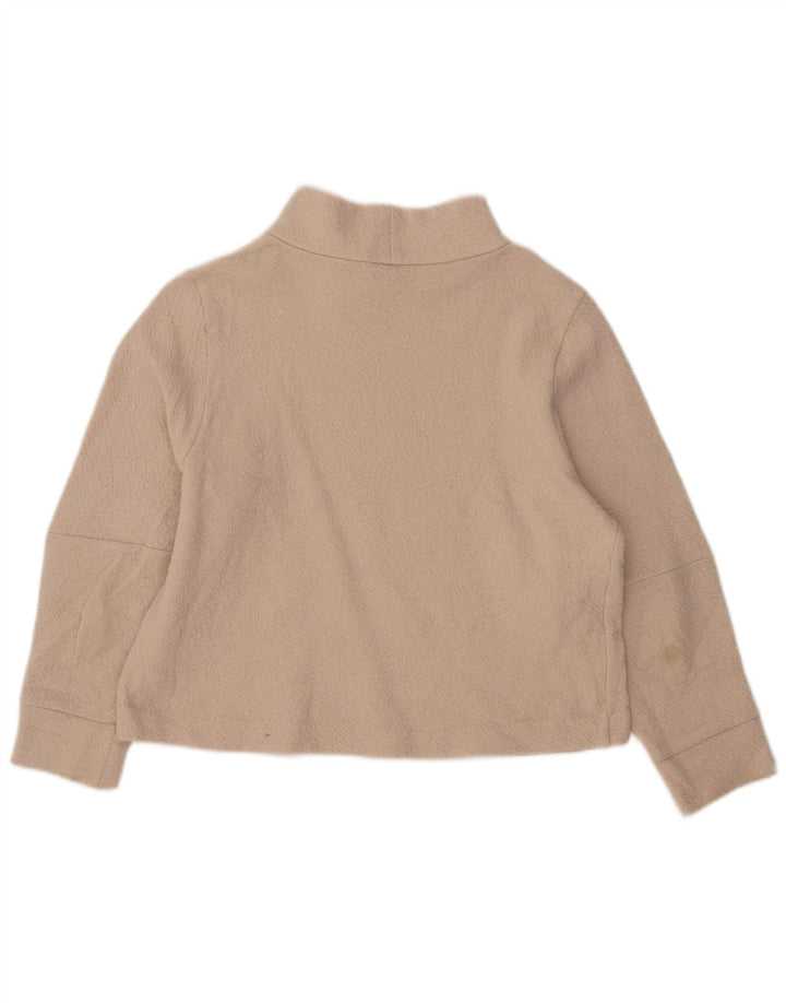 Cos Dame 3/4-ærmet skjortetrøje med skildpaddehals UK 14 Medium Beige Uld