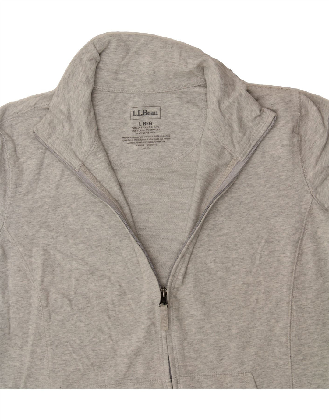 L.L.BEAN Womens Tracksuit Top Jacket UK 16 Large Grey Cotton Vintage L.L.Bean and Second-Hand L.L.Bean from Messina Hembry 
