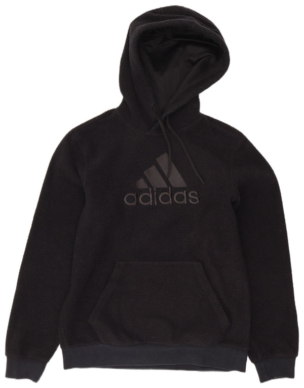 Adidas Herre Fleece Grafisk Hoodie Jumper Medium Sort Polyester Sports