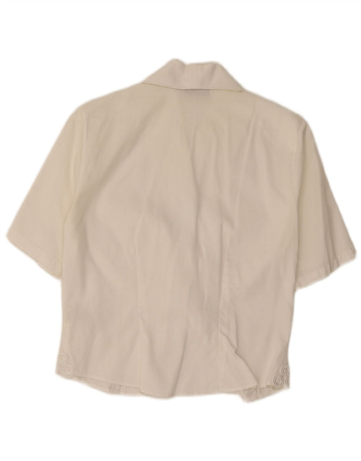 Naracamicee Kortærmet skjortebluse til kvinder UK 12 Medium White Bomuld