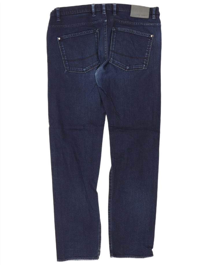 Ted Baker Herre Regular Fit Straight Jeans W36 L31 Blå Bomuld
