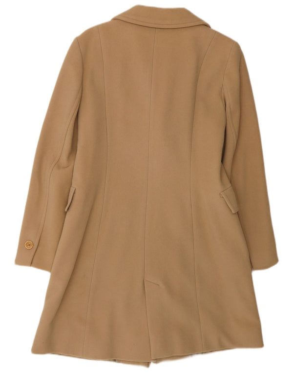Zara Womens Overcoat EU 42 Large Beige Wool